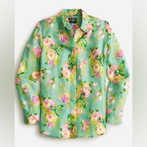 J. Crew Classic Floral Rose Garden Button Down